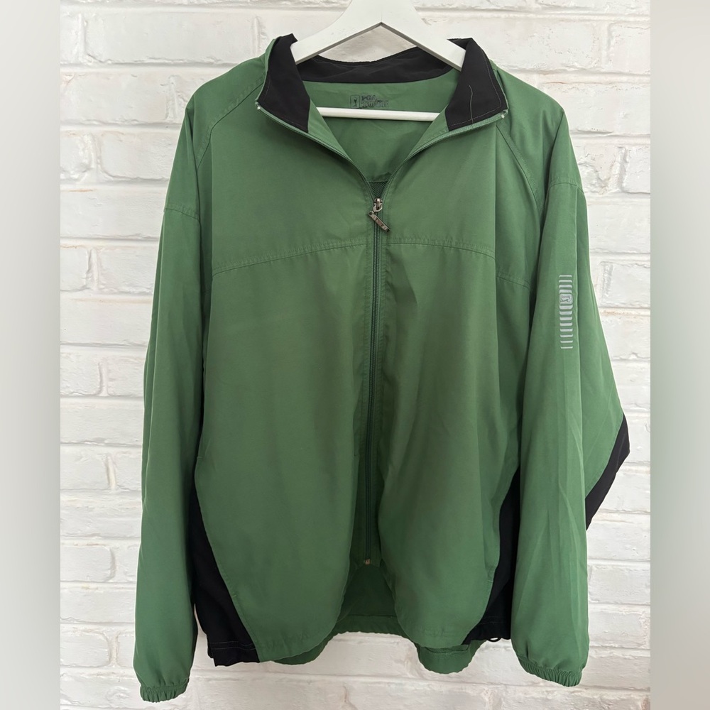 PGA Tour Men's Green and Black Windbreaker